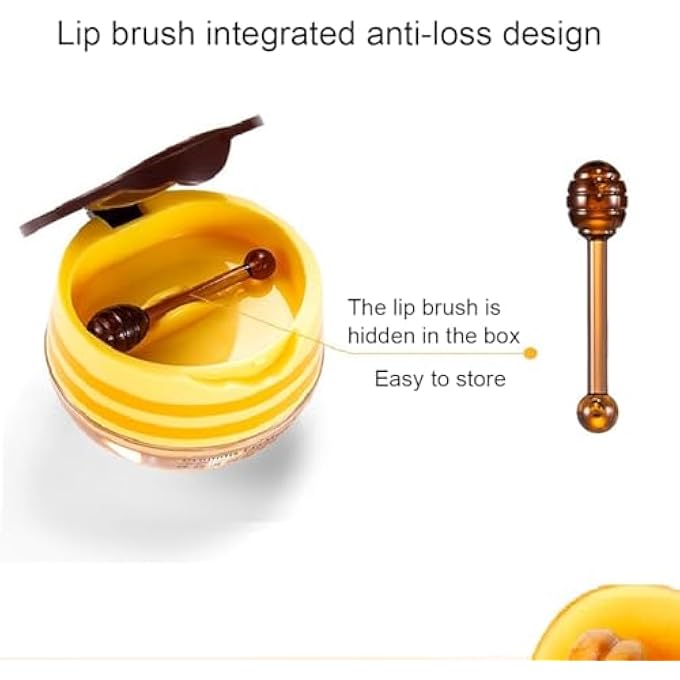 WFWJ 2 PCS BEE LIP BALM HONEY POT,HONEY LIP MASK,HONEY PROPOLIS LIP MASK MOISTURIZING MOISTURE NOURISHING DRY & CHAPPED LIPS,LIP CARE AND REDUCES LIP LINES - Image 2